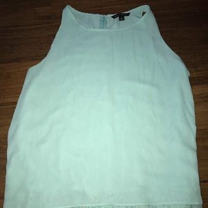 Aqua Sleeveless Chiffon Blouse